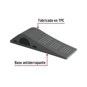 Cuña tope de caucho sintético para puerta de 12 cm, Hermex