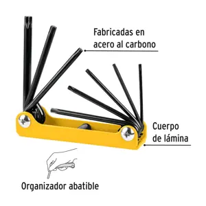 Juego de 8 llaves torx tipo navaja, lámina, a granel, PRETUL