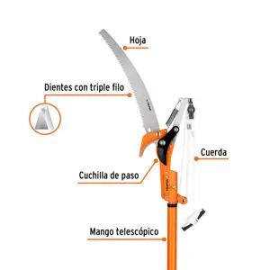 Truper Cortador de ramas altas mango telescópico 2.4 m aluminio