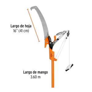 Truper Cortador de ramas altas mango telescópico 3.6 m fibra vidrio