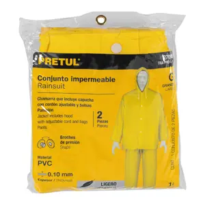 Conjunto impermeable ligero de PVC, talla G, Pretul