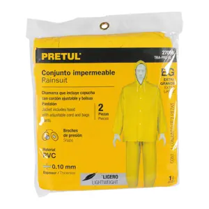 Conjunto impermeable ligero de PVC, talla XG, Pretul