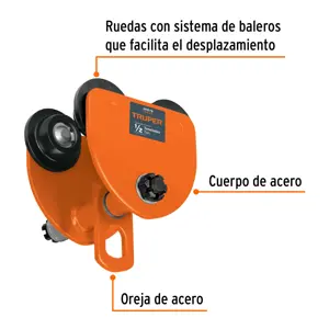 Truper Trole de carga 1/2 ton para vigas IPS e IPR, ajustable