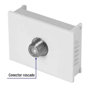 Volteck Toma de televisión, 1.5 módulos, línea Española, blanco