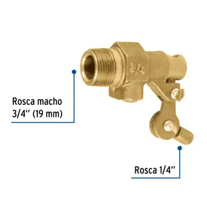 Válvula de flotador de latón 3/4