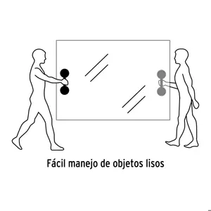 Ventosa de plástico para vidrio, 2 copas de succión, Pretul