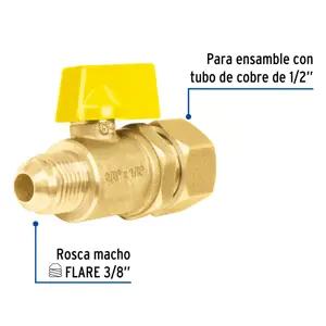 Foset Válvula de control latón para gas 3/8