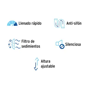 Foset Válvula de llenado, ajustable, de plástico para tanque bajo