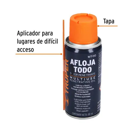 Lubricante multiusos en aerosol, 110ml (4oz), TRUPER