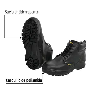 Bota de seguridad negra, #28, casquillo de poliamida, PRETUL