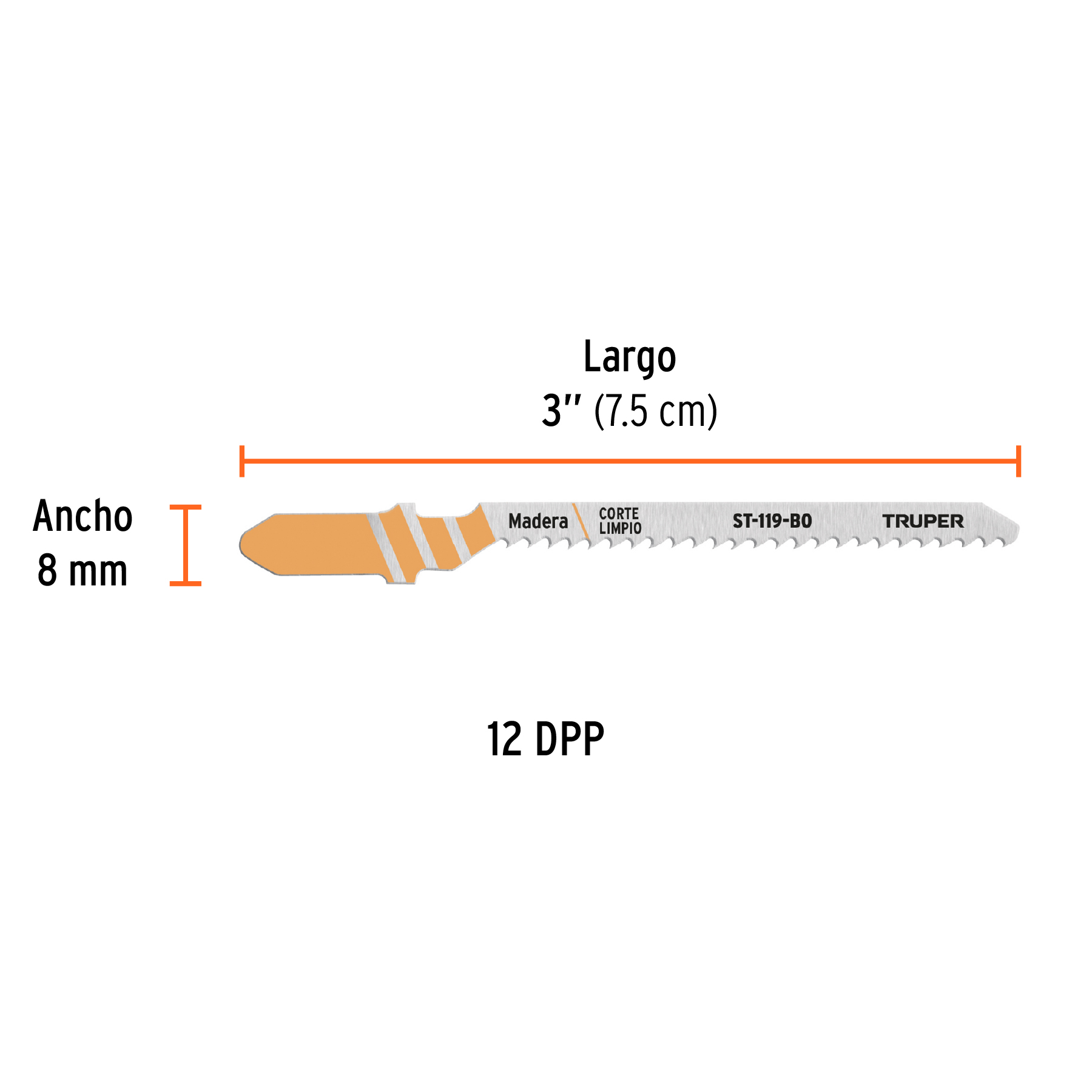 18131 / ST-119-BO TRUPER Truper Blíster Con 5 Seguetas 12 DPP Zanco 'T ...