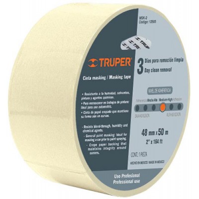 12592 / MSK-1-1/2 TRUPER Cinta Masking Tape, 1-1/2' X 50 M