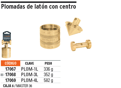 PLOM-4L , PLOMADA DE LATON P/ALBAÑIL 44X63 MM TRUPER - Megaservicio  Ferretero