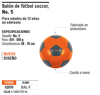 Balón de fútbol, No. 5, Truper, Balones, 62010